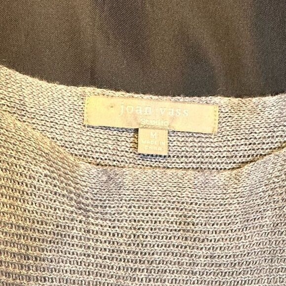 Joan Vass Gray Rayon blend tunic round neck sweater size medium - Picture 7 of 11